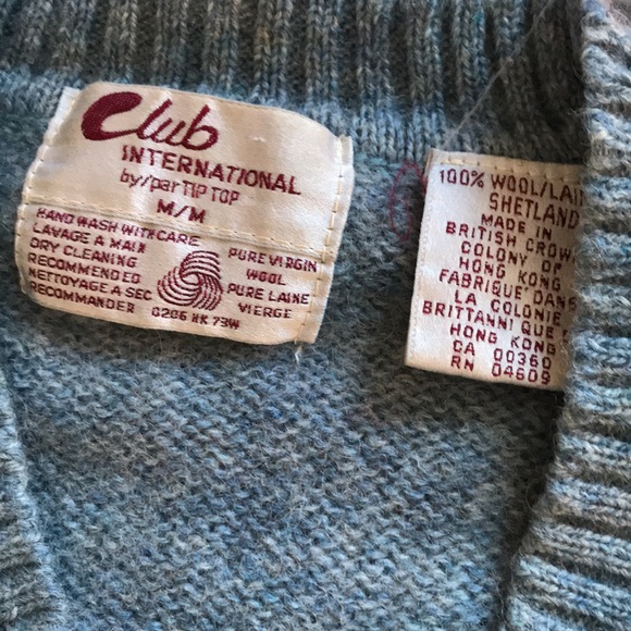 Vintage 80s Wool Argyle Sweater Medium - Picture 2 of 6